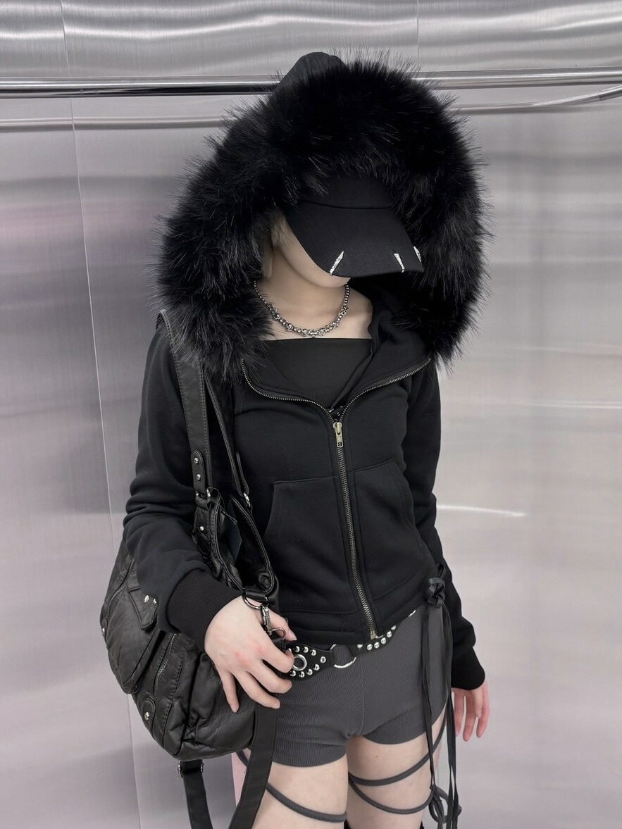 受注制【nmtc +】fur zip up hoodie (2color)