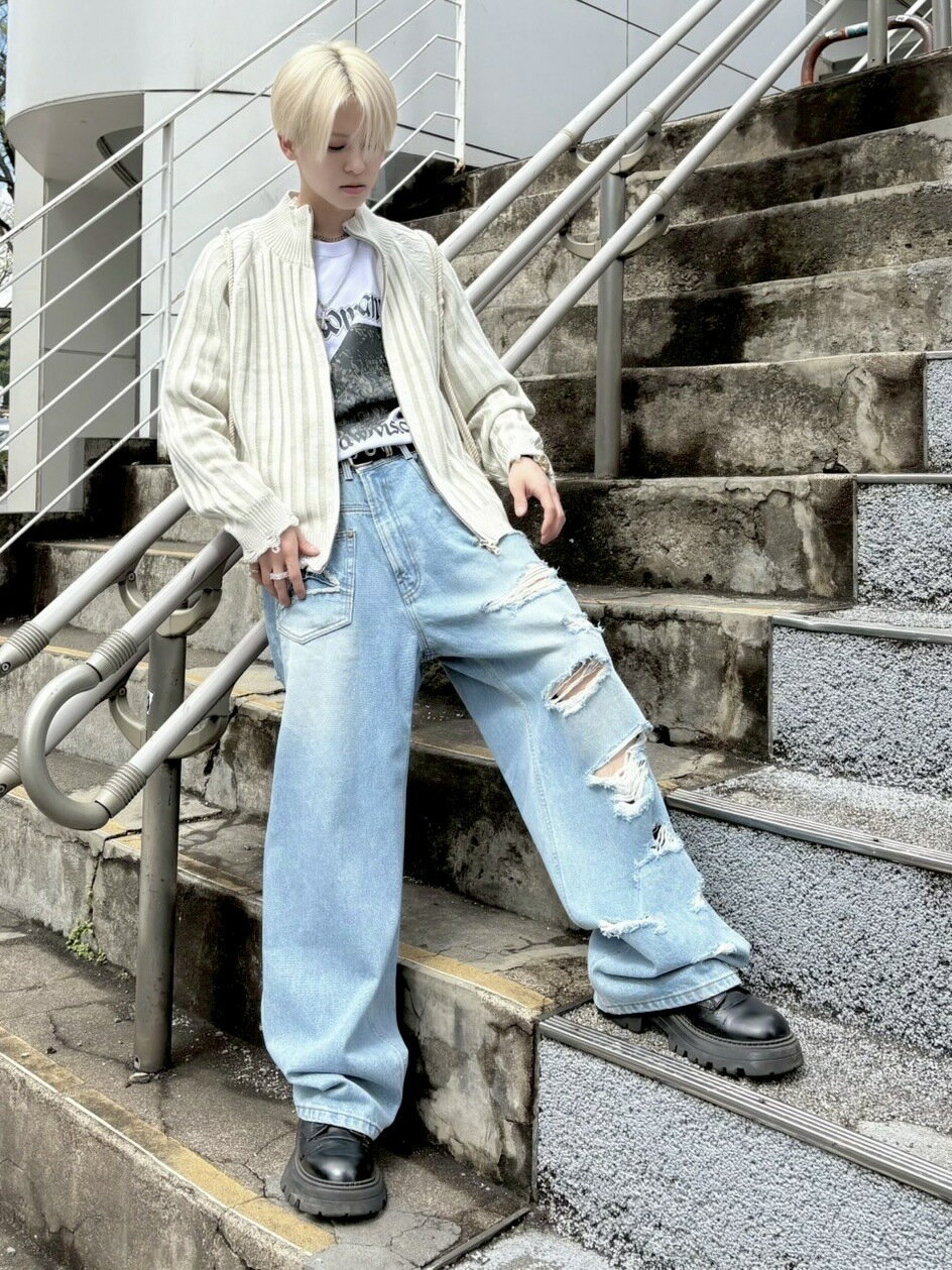 乐天商城 - 受注制【nmtc +】damage zip up knit (3color)