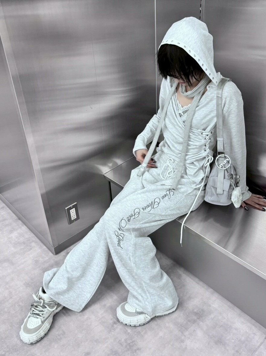 乐天商城 - 受注制【nmtc +】lace layered sweat pants (2color)