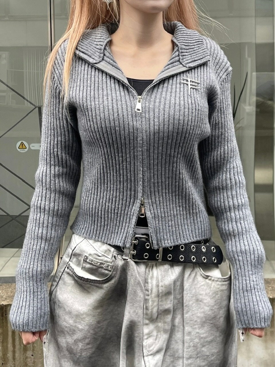 ��������nmtc +��metal logo zip knit (2color)