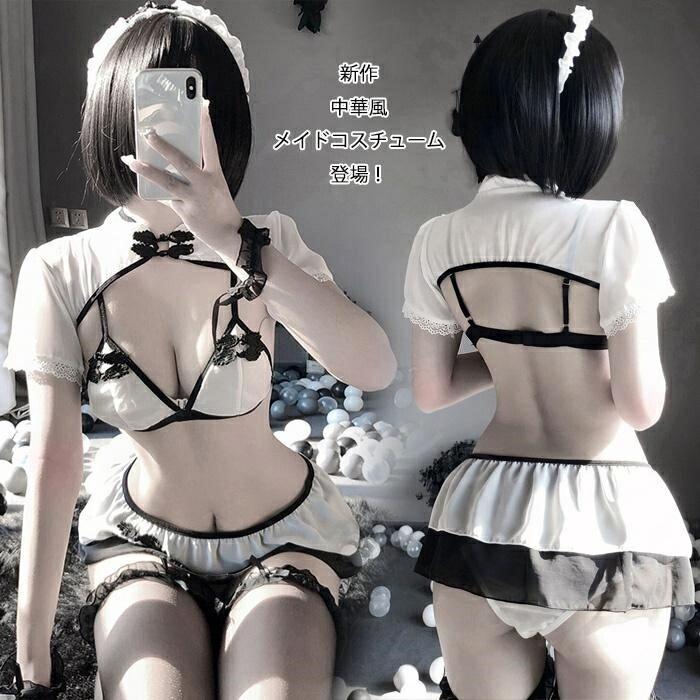 コスプレ セクシー エッチ メイド服 シフォン 胸空き 穴あき エロ ランジェリー下着 誘惑 ok バレンタインデー 女性秋新作