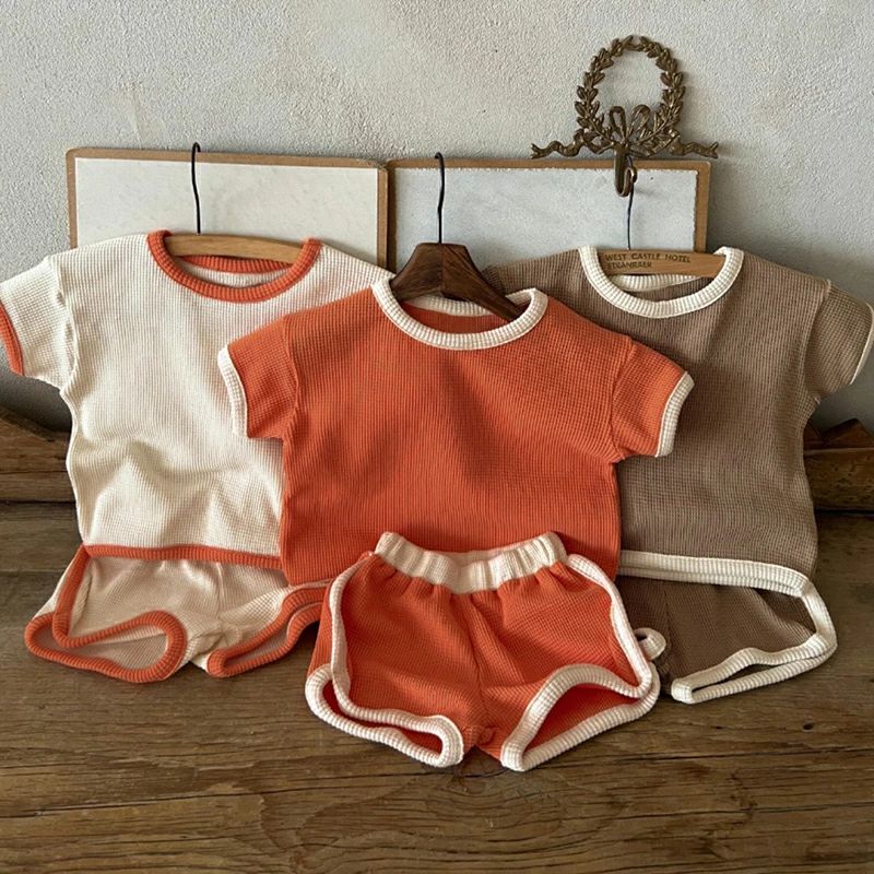 送料無料 ベビー服 上下セット ベビー夏服 セットアップ 半袖Tシャツ＆ショーツセ...