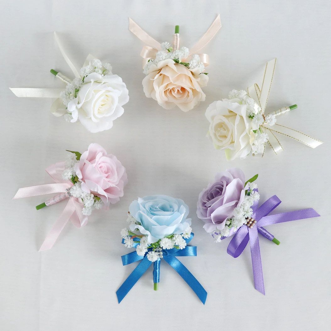 ブートニア 完成品 胸花 造花 ブライダル 二次会 結婚式 ウェディング 花嫁 新郎 ...