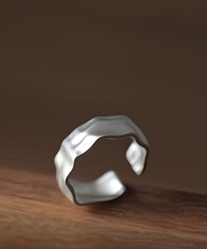 ハンマーパターンオープンリングメン...