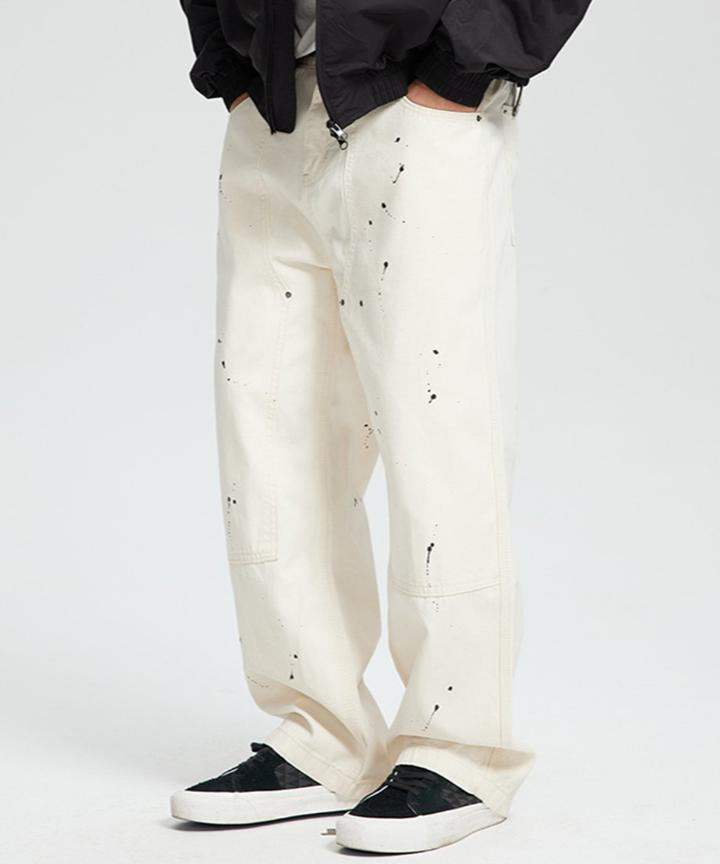 スプラッシュペイント ストレートパンツ メンズ SPLASH PAINT STRAIGHT PANTS / 2COLORS