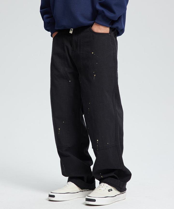 スプラッシュペイント ストレートパンツ メンズ SPLASH PAINT STRAIGHT PANTS / 2COLORS