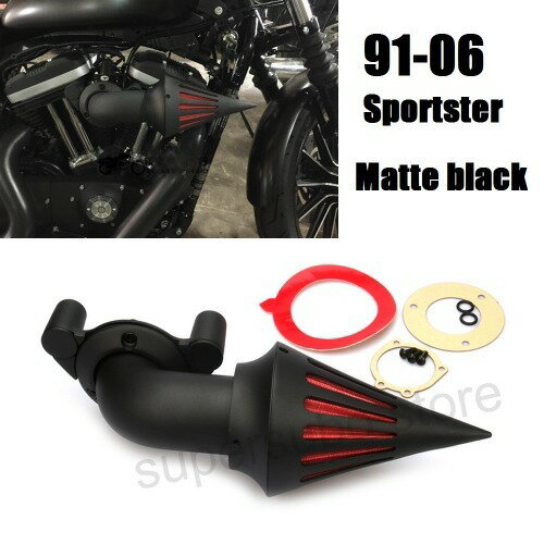 スポーツスター スパイク エアクリーナー ブラック xl883 xl1200 48 ハイフロー アイアン バイク エアクリーナー