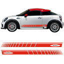 ミニクーパー R56 F56 JCW ドアサイド ステッカー デカール ストライプ スカート 車