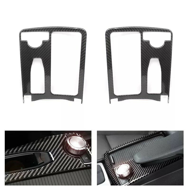 ベンツ リアルカーボン 繊維中央制 御水カップ パネルカバー ステッカー C クラス W204 C200 C 車 内装..
