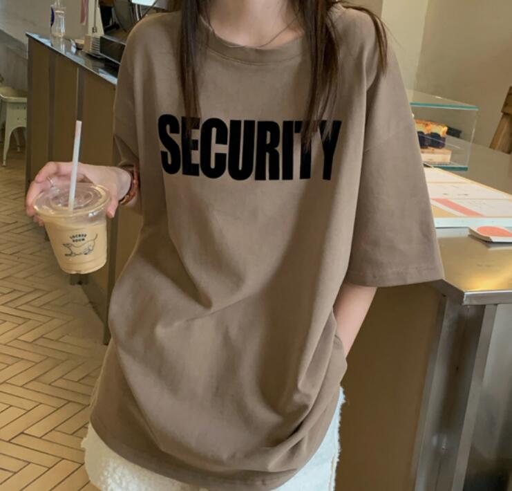 Tシャツ　レディース　半袖　 ロゴ　オーバーサイズ　 ゆったりTシャツ 　カットソー　ロング トップス 　大きいサイズ　クルーネック..