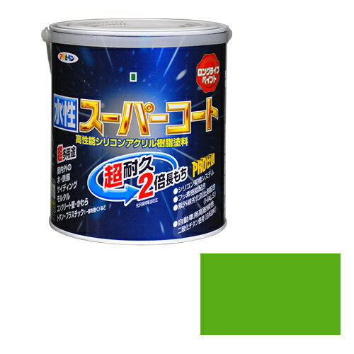 アサヒペン 多用途ー水性スーパーコート (1.6Lーワカクサイロ) 