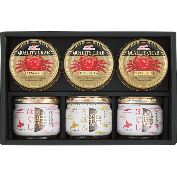 　ギフトサービスについて　楽天国際配送対象店舗 （海外配送）　Rakuten International Shipping甘味と食感のある肉質が特徴のまるずわいがにと、人気のある「鮭」、「鶏」の2種類の瓶詰を詰め合わせた贅沢なバラエティセットです。■ブランド名称:マルハニチロ■商品名称:マルハニチロ かに缶詰・瓶詰詰合せ■メーカー品番:MB-30A■商品内容:まるずわいがにほぐしみ55g×3、鮭ほぐし45g×2、鶏そぼろ45g■包装種別:化粧箱入■箱サイズ(約):幅28cm×奥行17cm×高さ7.8cm■箱重量(約):1kg■のしサイズ:A4■値札:なし■宅配便区分:常温■アレルギー表示:小麦、落花生商品特徴一覧2024年 贈りもの・お返しものギフト、[2024A]、2024年、令和6年、ギフト、贈り物、内祝い、プレゼント、お返し、2423715006804、MB-30Aカニカンヅメ・ビンヅメ、MB-30Aかに缶詰・瓶詰詰、MB-30Aかに缶詰・瓶詰詰合せ、マルハニチロ、2423715006804、通信販売、通販、販売、買う、購入、お店、売っている、ショッピング▼関連商品はこちら。マルハニチロ まるずわいがに缶詰詰合せ (MZ-5)マルハニチロ まるずわいがに缶詰詰合せ (MZ-3S)マルハニチロ まるずわいがに缶詰詰合せ (MZ-4)阿部長商店 煮魚セット (AB2-62)マルハニチロ 国産紅ずわいがに缶詰詰合せ (AKZ-50)マルハニチロ 瓶詰詰合せ (ABZ-30S)マルハニチロ 瓶詰詰合せ (ABZ-50A)マルハニチロ かに缶詰・瓶詰詰合せ (MB-50A)マルハニチロ ふかひれスープ・かに缶詰詰合せ (FZ-30M)マルハニチロ ふかひれスープ・かに缶詰詰合せ (FZ-50M)宝幸 国産のこだわりレトルト缶詰ギフト (RK-30F)宝幸 惣菜レトルト缶詰ギフト (RK-50F)2024年 贈りもの・お返しものギフト【マルハニチロ かに缶詰・瓶詰詰合せ (MB-30A)】広告文責(有)ヒロセTEL:0120-255-285甘味と食感のある肉質が特徴のまるずわいがにと、人気のある「鮭」、「鶏」の2種類の瓶詰を詰め合わせた贅沢なバラエティセットです。■ブランド名称:マルハニチロ■商品名称:マルハニチロ かに缶詰・瓶詰詰合せ■メーカー品番:MB-30A■商品内容:まるずわいがにほぐしみ55g×3、鮭ほぐし45g×2、鶏そぼろ45g■包装種別:化粧箱入■箱サイズ(約):幅28cm×奥行17cm×高さ7.8cm■箱重量(約):1kg■のしサイズ:A4■値札:なし■宅配便区分:常温■アレルギー表示:小麦、落花生※お客さま都合による、ご注文後の[キャンセル][変更][返品][交換]はお受けできませんのでご注意下さいませ。※当店では、すべての商品で在庫を持っておりません。記載の納期を必ずご確認ください。※ご注文いただいた場合でもメーカーの[在庫切れ][欠品][廃盤]などの理由で、[記載の納期より発送が遅れる][発送できない]場合がございます。その際は、当店よりご連絡させていただきます。あらかじめご了承ください。※リニューアル等により パッケージ、仕様、セット内容 が変更になる場合がございます。予めご了承下さい。こちらの商品は【お取り寄せ(7〜10営業日以内に発送予定)】となります。あらかじめご了承くださいませ。