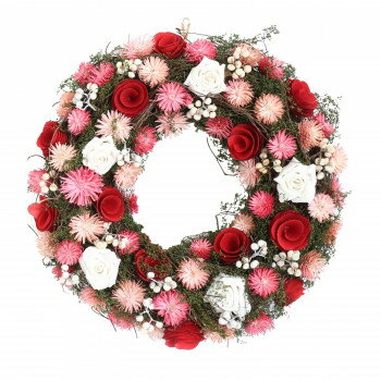 &nbsp;彩か(SAIKA) Wreath(リース) ルージュドライフラワー M CXO-58NM一年中お楽しみいただけます!【彩か(SAIKA) Wreath(リース) ルージュドライフラワー M CXO-58NM】 fk094igrjs 1年を通して玄関やお部屋を飾ってくれます。自然素材を組み合わせて作られえていますのでパーツが取れている場合もありますが、ボンドなどで付けて頂ければ問題ありません。サイズΦ33×D7cm個装サイズ：27×27×9cm重量個装重量：500g素材・材質自然素材生産国中国 製品詳細 商品名：彩か(SAIKA)　Wreath(リース)　ルージュドライフラワー　M　CXO-58NMカラー・サイズ名称：1654052JANコード：4538774127693 広告文責 (有)ヒロセTEL:0120-255-285 ※お客さま都合による、ご注文後の[キャンセル][変更][返品][交換]はお受けできませんのでご注意下さいませ。※当店では、すべての商品で在庫を持っておりません。記載の納期を必ずご確認ください。※ご注文いただいた場合でもメーカーの[在庫切れ][欠品][廃盤]などの理由で、[記載の納期より発送が遅れる][発送できない]場合がございます。その際は、当店よりご連絡させていただきます。あらかじめご了承ください。※こちらの商品は【他商品との同梱】ができません。※こちらの商品は【ギフトサービス】をお受けすることができません。 こちらの商品は【お取り寄せ(7〜10営業日以内に発送予定)】となります。