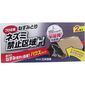 プロ企画ねずみとり ネズミ禁止区域H ハウスタイプ 2枚入 [キャンセル・変更・返品不可]