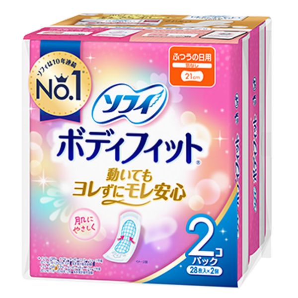 ソフィ ボディフィット ふつうの日用 羽なし 28枚入×2個パック [キャンセル・変更・返品不可]