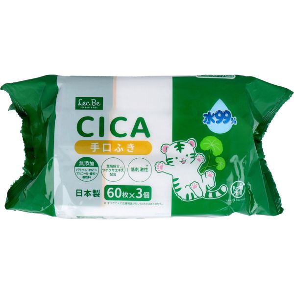 CICA 水99% 赤ちゃんの手口ふき 60枚×3個入 [キャンセル・変更・返品不可]