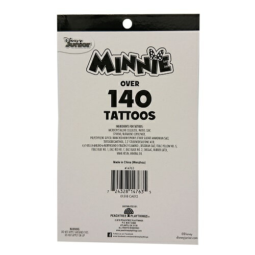 ミニー タトゥーブック OVER 140 TATTOOS 13593 Disney Minnie ミニーマウス デイジー タトゥーシール シール ステッカー Body Stickers コスプレ 仮装 ハロウィン パーティーグッズ イベント お祭り 子供 女の子 キャラクター 雑貨 グッズ メール便配送