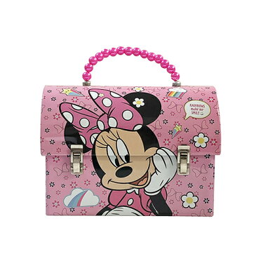 ミニー ビーズハンドル ランチボックス型 ティン缶 14284 ボックス 缶 Minnie おしゃれ ディズニー 小物入れ BOX ケース バッグ バック 鞄 かばん ピンク 収納 ビーズ キッズ Disney 子ども 女の子 キャラクター 雑貨 グッズ インポート メール便不可