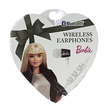 バービー ワイヤレスイヤホン (ブラック) 14034 Barbie ワイヤレス Bluetooth イヤホンマイク マイク スマホ iPhone グッズ 携帯 女の子 女子 中学生 高校生 スマートフォン かわいい おしゃれ ネックレスタイプ 黒 たのしいかいしゃ メール便不可