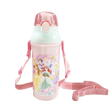ディズニープリンセス 水筒 ワンタッチボトル 480ml 15233 ダイレクト 直のみ すいとう スポーツボトル お弁当 ランチ 子ども こども キッズ キャラクター グッズ キャラクター 雑貨 かわいい ピンク ラメ スケーター グッズ メール便不可