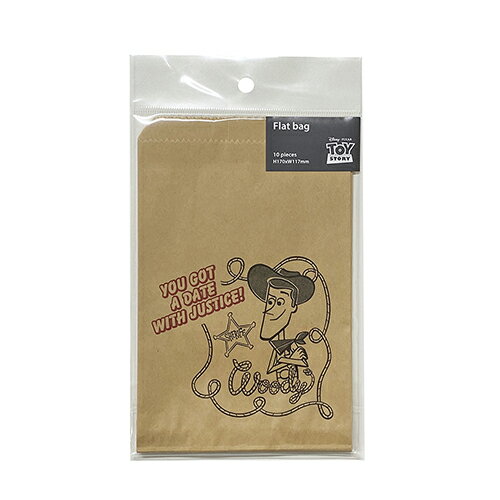 トイストーリー フラットバッグ (S) ウッディDR/BK 10枚入り DP127 14946 ディズニー ミニサイズ 紙袋 ウッディ かっこいい キャラクター...