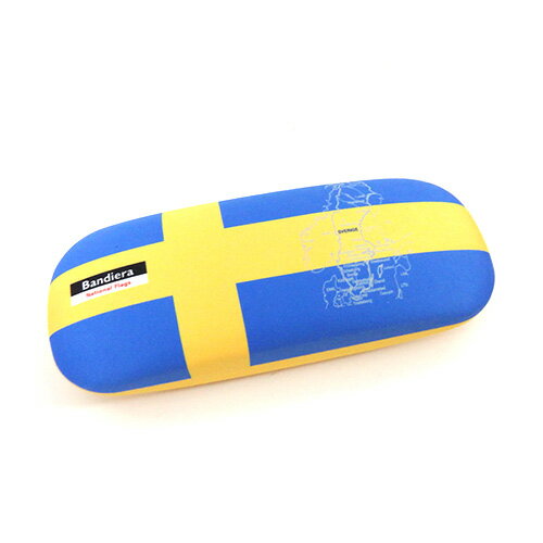 【訳あり】 Bandiera (バンディエラ) メガネケース　スウェーデン 11753 （BGC-006 ）スウェーデン国旗 SWEDEN 北欧 SVERIGE 眼鏡 サングラスケース メール便不可