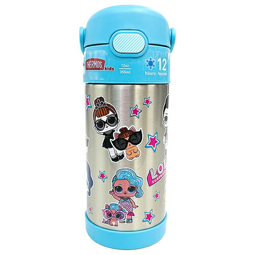 サーモス ストローボトル F410 ( L.O.L ) 15646 THERMOS 水筒 保冷 355ml ステンレス ストロー ワンタッチ LOL エルオーエル L.O.LSURPLISE! ゆめかわ かわいい 水色 ライトブルー キッズ こども 幼児 小学生 幼稚園 保育園 カラフル キャラクター グッズ