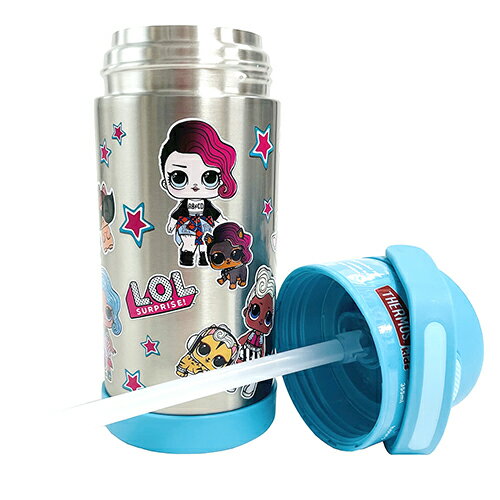 サーモス ストローボトル F410 ( L.O.L ) 15646 THERMOS 水筒 保冷 355ml ステンレス ストロー ワンタッチ LOL エルオーエル L.O.LSURPLISE! ゆめかわ かわいい 水色 ライトブルー キッズ こども 幼児 小学生 幼稚園 保育園 カラフル キャラクター グッズ