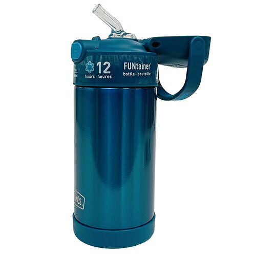 サーモス ストローボトル 無地 F410 (ネイビー ) 15652 THERMOS 水筒 保冷 355ml ステンレス ストロー ワンタッチ キッズ 男女兼用 大人 幼児 小学生 シンプル カラフル ランチ グッズ 水分補給 熱中症対策 輸入品 インポート