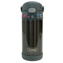 サーモス ストローボトル 無地 F410 ( グレー ) 15658 THERMOS 水筒 保冷 355ml ステンレス ストロー ワンタッチ キッズ 男女兼用 大人 幼児 小学生 シンプル カラフル ランチ グッズ 水分補給 熱中症対策 輸入品 インポート