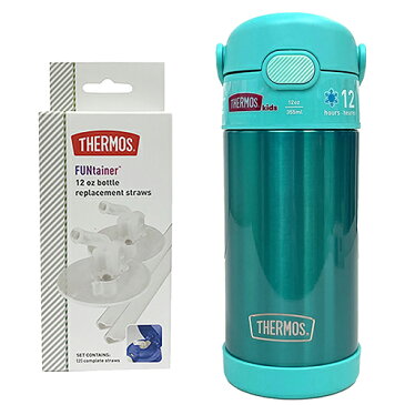 サーモス ストローボトル & 替えストロー セット ( 無地 アクアブルー Teal ティール ) 水筒 yts0147 保冷 子供用 ステンレス キッズ ディズニー グッズキッズ 男女兼用 大人 幼児 小学生 シンプル カラフル ランチ グッズ 水分補給 熱中症対策 輸入 輸入品 インポート