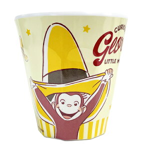 おさるのジョージ メラミン カップ ( 黄色い帽子 ) 16118 ジョージ メラミン コップ 食器 かわいい 黄色 イエロー 割れにくい 軽い さる キッズ こども 子ども キュリアスジョージ CuriousGeorge アニメ プレゼント ギフト 男の子 女の子 キャラクター グッズ 雑貨