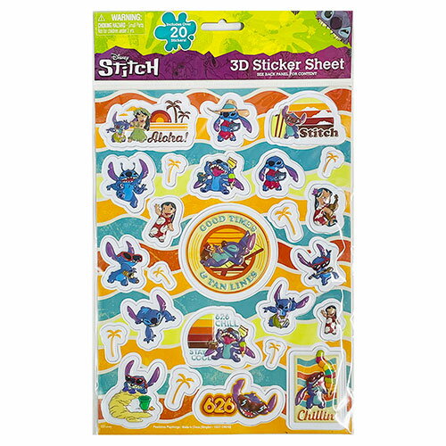 Rakuten - リロ ＆ スティッチ シール ステッカー 3D 16157 Disney Lilo＆Stitch ディズニー キャラクター グッズ 立体 エンボス デコレーション ぷくぷく プレゼント かわいい 輸入品 海外 インポート アメリカ