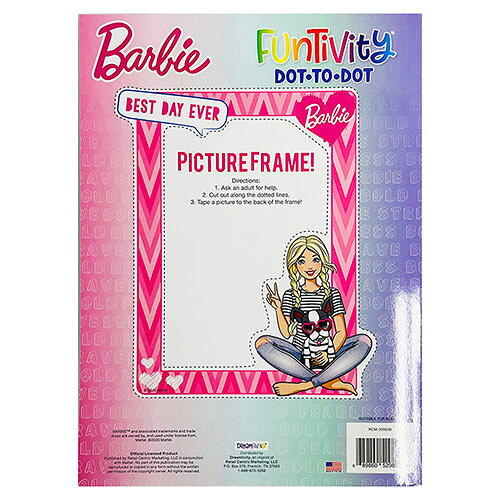 キャラクター雑貨 プレッツェルのバービー ぬりえ DOT・TO・DOT (二人) 16163b Barbie 塗り絵 ぬり絵 点結び 英語 知育玩具 海外 女の子 女子 幼児 キャラクター おもちゃ 雑貨 グッズ 海外 輸入品 インポート MADE IN U.S.A.｜アングル2