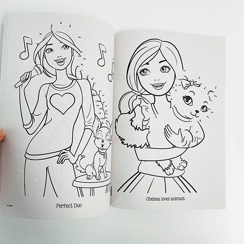 キャラクター雑貨 プレッツェルのバービー ぬりえ DOT・TO・DOT (二人) 16163b Barbie 塗り絵 ぬり絵 点結び 英語 知育玩具 海外 女の子 女子 幼児 キャラクター おもちゃ 雑貨 グッズ 海外 輸入品 インポート MADE IN U.S.A.｜アングル3