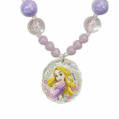 Disney アクセサリー ビーズ ネックレス ラプンツェル ビーズネックレス パープル ディズニー プリンセス ペンダント 子供会 景品 女の子 キッズ 現品限り一斉値下げ プレゼント グッズ 雑貨 かわいい ゴム 夏祭り ビンゴ アクセ おもちゃ キャラクター