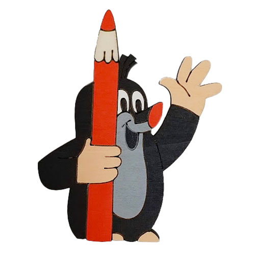 クルテク 木製 ダイカット ピンチ (クルテク&色鉛筆)