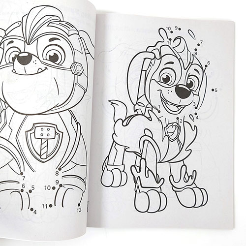 キャラクター雑貨 プレッツェルのパウパトロール マイティパップス ぬりえ DOT・TO・DOT ( ネイビー POWER UP PUPS ) 17060b Paw Patrol Mighty Pups FunTivity 塗り絵 ぬり絵 点結び 英語 ワーク 知育玩具 おもちゃ 雑貨 グッズ インポート MADE IN U.S.A.｜アングル3