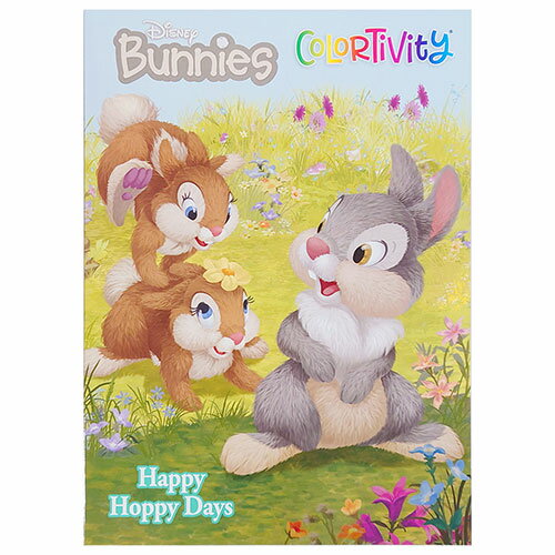 ディズニー バニーズ Bunnies ぬりえ Happy Hoppy Days (野遊び) 17079a 塗り絵 英語 ぬり絵 知育玩具 女の子 おもちゃ うさぎ ウサギ とんすけ バンビ Thumper キャラクター Disney 80pg Bunnie Coloring Book グッズ 海外 輸入品