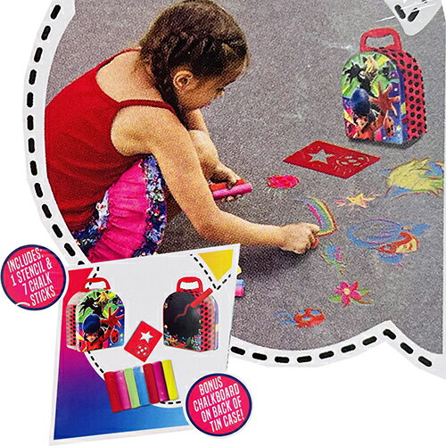 ミラキュラス レディバグ 缶入り チョーク セット 17138 チョーク お絵描き おえかき 知育 知育玩具 カラフル 子供 こども おもちゃ アニメ ヒーロー シャノワール 海外 輸入品 インポート キャラクター グッズ 2