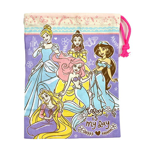 Rakuten - ディズニープリンセス コップ巾着 ( 23 ) 17254 巾着 巾着袋 袋 コップ袋 ハブラシホルダー付き コップ入れ 保育園 幼稚園 入園 入園準備 入園グッズ かわいい ピンク ディズニー プリンセス キャラクター グッズ 雑貨 女の子 日本製 布 コットン 洗い替え スケーター