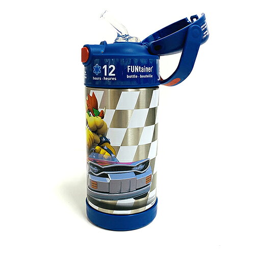 キャラクター雑貨 プレッツェルのサーモス ストローボトル F410 ( マリオカート ネイビー ) 16775 THERMOS 水筒 保冷 355ml マリオ スーパーマリオ グッズ ステンレス ストロー ワンタッチ キッズ 男の子 ゲーム キャラ かっこいい カラフル キャラクター グッズ 輸入品 インポート 海外｜アングル2