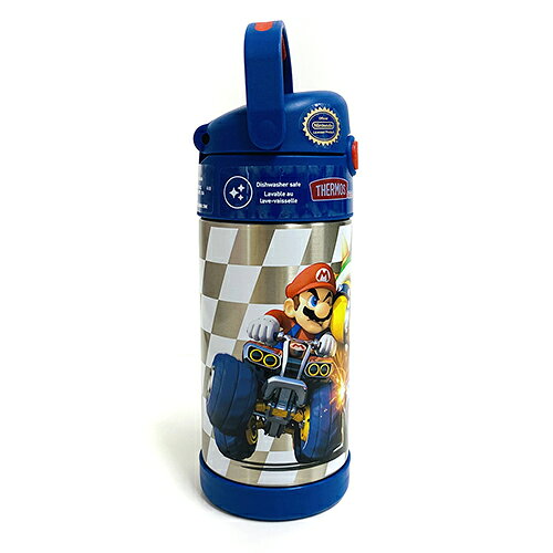 キャラクター雑貨 プレッツェルのサーモス ストローボトル F410 ( マリオカート ネイビー ) 16775 THERMOS 水筒 保冷 355ml マリオ スーパーマリオ グッズ ステンレス ストロー ワンタッチ キッズ 男の子 ゲーム キャラ かっこいい カラフル キャラクター グッズ 輸入品 インポート 海外｜アングル3