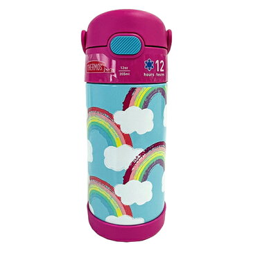 サーモス ストローボトル F410 ( レインボー ) 16779 水筒 すいとう THERMOS 保冷 355ml ステンレス ストロー ワンタッチ キッズ 女の子 女子 かわいい 虹 カラフル 輸入品 インポート 海外