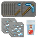 マインクラフト パーティーグッズ セット 3アイテム yts0289 マイクラ MINECRAFT 使い捨て パーティー 紙皿 紙ナプキン 紙コップ 誕生日 誕...