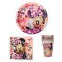 ミニー パーティーグッズ セット 3アイテム ( 紙皿 紙ナプキン 紙コップ ) yts0341 MINNIE 使い捨て 食器 パーティー 誕生日 誕生日会 女...
