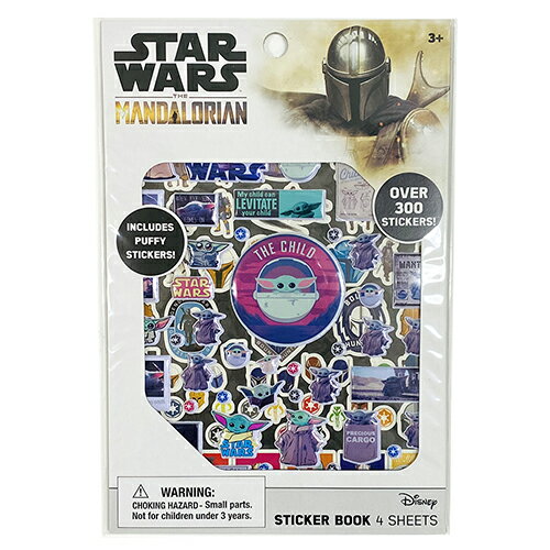 スターウォーズ ステッカー OVER300 ベビーヨーダ 4シート 14710 マンダロリアン ヨーダ シール シート STAR WARD The Mandalorian ディズニー Disney グッズ おまつり ぷくぷくシール ごほうびシール 景品 プレゼント 輸入品 インポート 海外 アメリカ メール便配送