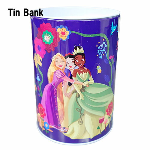 ディズニープリンセス 貯金箱 ( パープル ) 17338b ちょきんばこ バンク 缶 Disney Princess Saving Bank キャラクター 雑貨 グッズ インポート