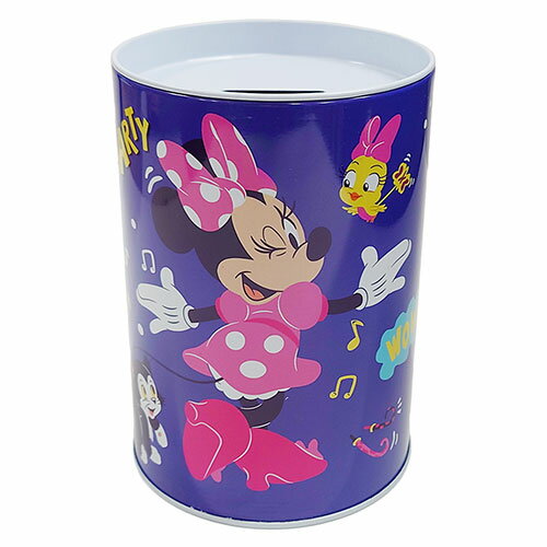 ミニー 貯金箱 ( パープル/パーティー ) 17340b MINNIE ちょきんばこ バンク 缶 Minnie Mouse saving bank Disney ミニーマウス ディズニー キャラクター 雑貨 グッズ インポート