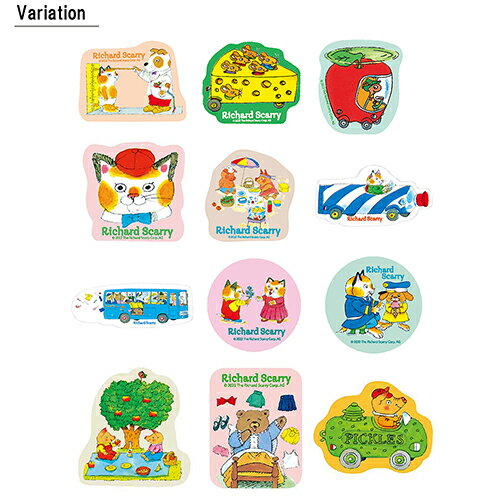 リチャード・スキャリー ステッカー ( あおいバス ) 17553 Richard Scarry キャラクターステッカー 耐水 かわいい イラスト 絵本 キャラクター スキャリーおじさん 文具 文房具 雑貨 グッズ RS1083 3